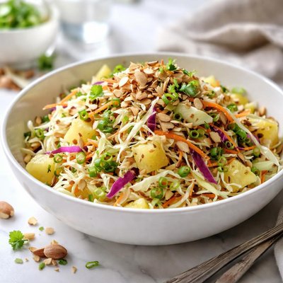Image of Nutty Pineapple Coleslaw Low Fat