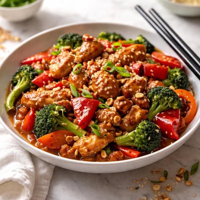 Image of Nutty Red Chicken Stir Fry