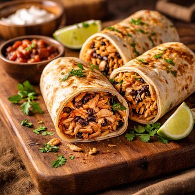 Image of Oamc Crock Pot Chicken Bean Cheese Burritos