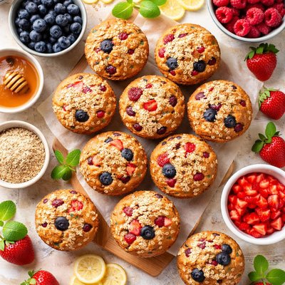 Image of Oat Bran Fruit Muffins