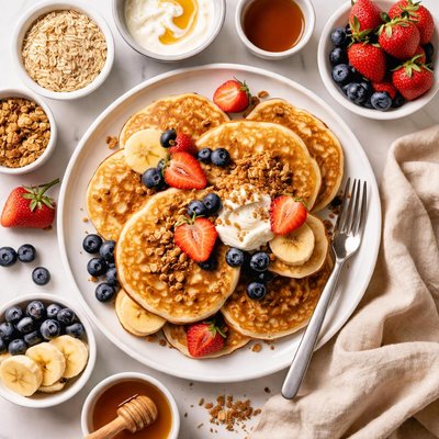 Image of Oatmeal and Yogurt Pancakes