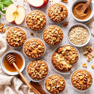 Image of Oatmeal Apple Nut Muffins