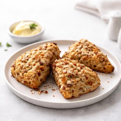 Image of Oatmeal Bacon and Cheddar Scones