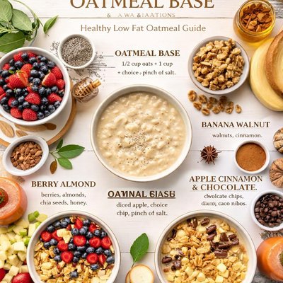 Image of Oatmeal Base and Variations Healthy Low Fat Oatmeal Guide