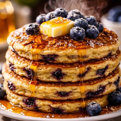 Image of Oatmeal Blueberry Pancakes