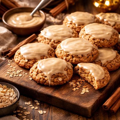 Image of Oatmeal Cookies with Brown Butter Icing