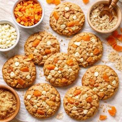 Image of Oatmeal Cookies with Dried Apricots and White Chocolate