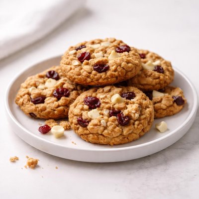 Image of Oatmeal Cookies with White Chocolate Cranberries