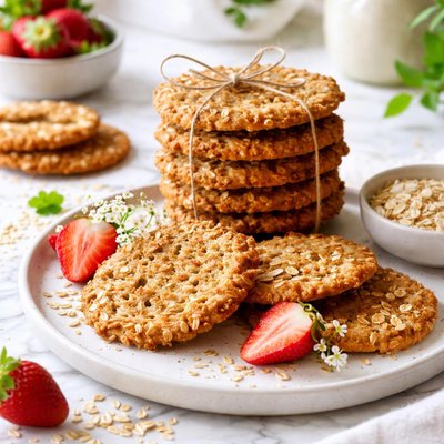 Image of Oatmeal Lace Cookies Havrekniplekaker