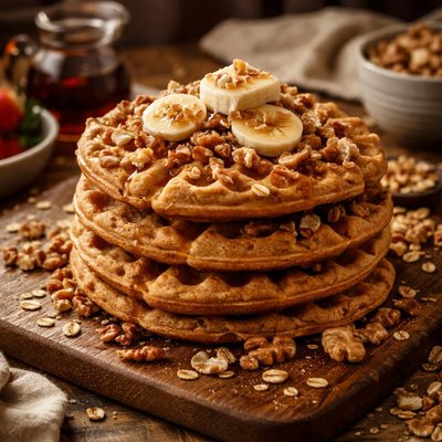 Image of Oatmeal Nut Waffles