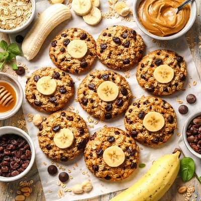 Image of Oatmeal Peanut Butter Banana Raisin Cookies