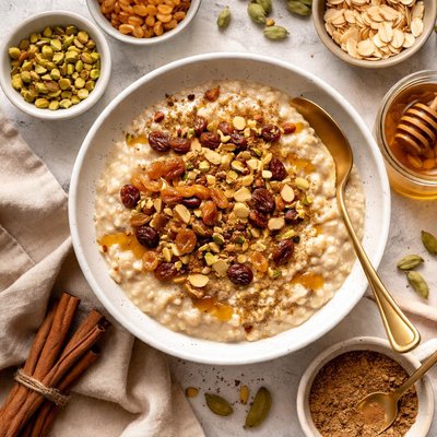 Image of Oatmeal with Cardamom and Raisins