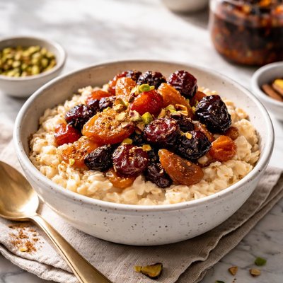 Image of Oatmeal with Dried Fruit Compote