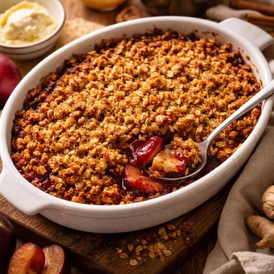 Image of Oaty Ginger Plum Crumble