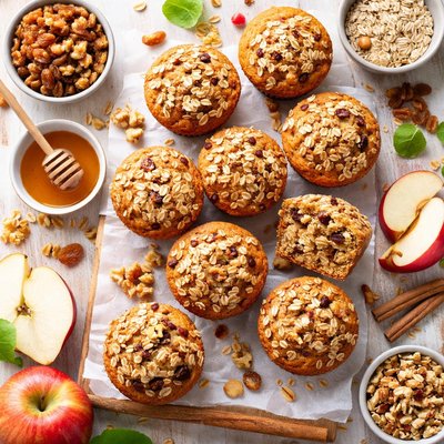 Image of Oaty Raisin or Apple Bran Muffins