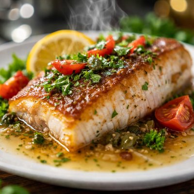Image of Ocean Perch with White Wine Sauce