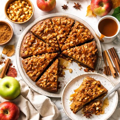Image of October Apple Cake with Hot Caramel Sauce