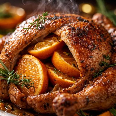 Image of Off Memooleh Betapoozim Chicken Stuffed with Oranges