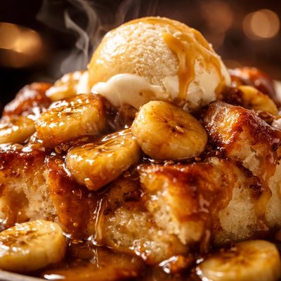 Image of Ohana Bread Pudding with Bananas Foster Sauce