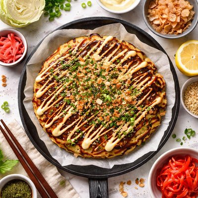 Image of Okonomiyaki Japanese Pizza