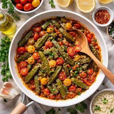 Image of Okra Tomatoes