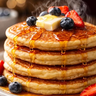 Image of Old Fashion Homemade Buttermilk Pancakes