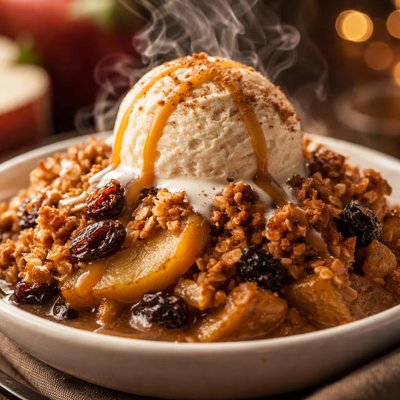 Image of Old Fashioned Apple Raisin Crunch a La Mode