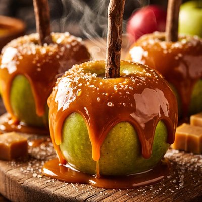 Image of Old Fashioned Caramel Apples from About 1964
