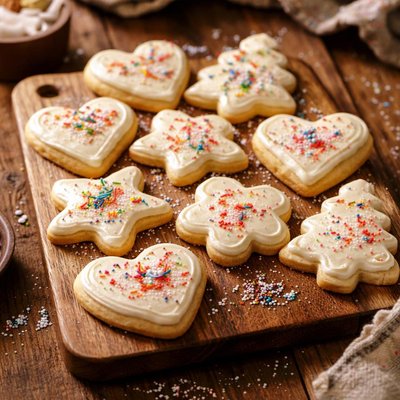 Image of Old Fashioned Cut Out Frosted Butter Cookies