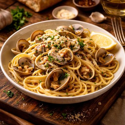 Image of Old Fashioned Linguine with White Clam Sauce