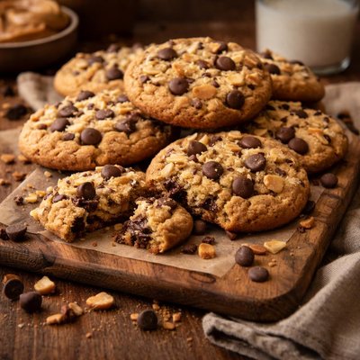Image of Old Fashioned Peanut Butter Chocolate Chip Cookies