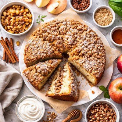 Image of Old Fashioned Sour Cream Coffee Cake with Apple Nut Filling
