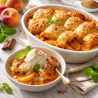 Image of Old Fashioned Southern Peach Cobbler