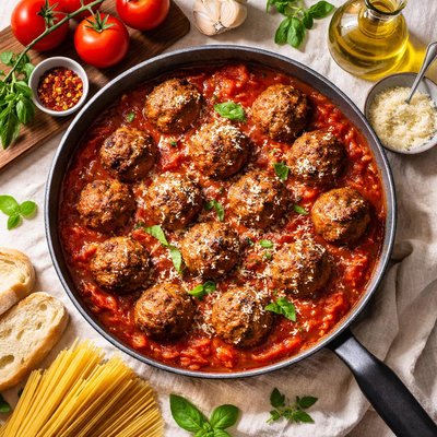 Image of Old School Tomato Sauce with Meatballs