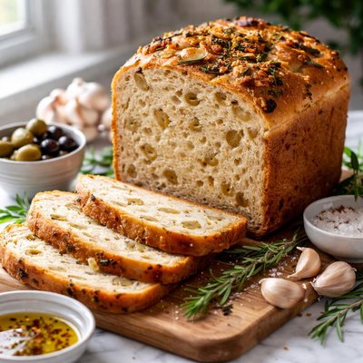 Image of Olive and Garlic Sourdough Uses Your Bread Machine
