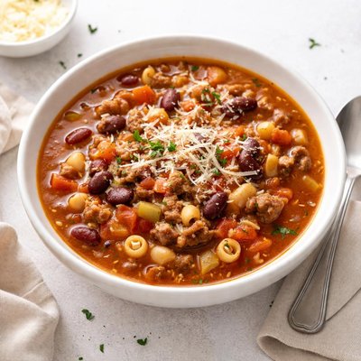 Image of Olive Garden Pasta E Fagioli Soup in a Crock Pot Copycat