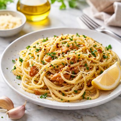 Image of Olive Oil and Garlic Pasta