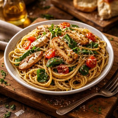 Image of Olive Oil Chicken Spaghetti
