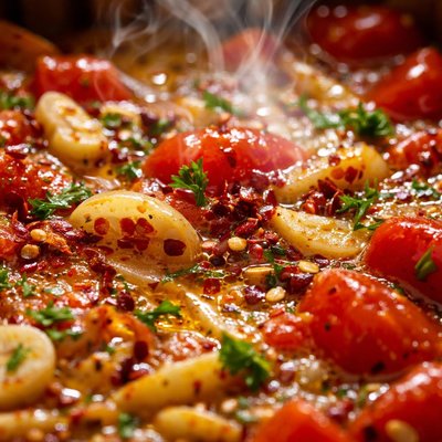 Image of Olive Oil Garlic and Crushed Red Pepper Pasta Sauce