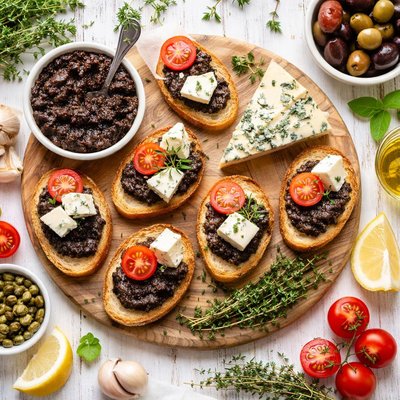 Image of Olive Paste and Blue Cheese Canapi
