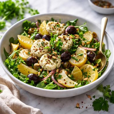Olive Preserved Lemon and Goat Cheese Salad Recipe