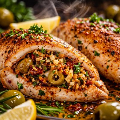 Image of Olive Stuffed Chicken Breasts