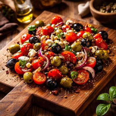 Image of Olives and Tomato Salad