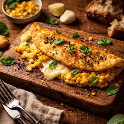 Image of Omelet with Corn and Smoked Mozzarella
