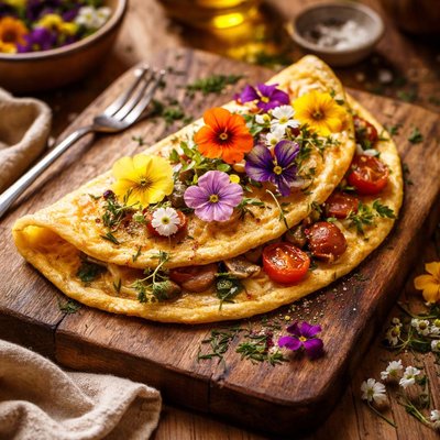 Image of Omelet with Flowers