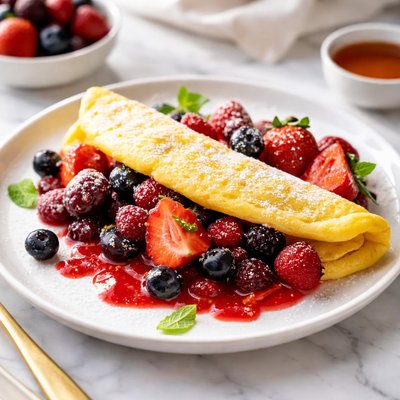 Image of Omelet with Fresh Fruit Compote