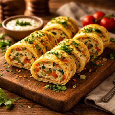 Image of Omelette Vegetable Rolls