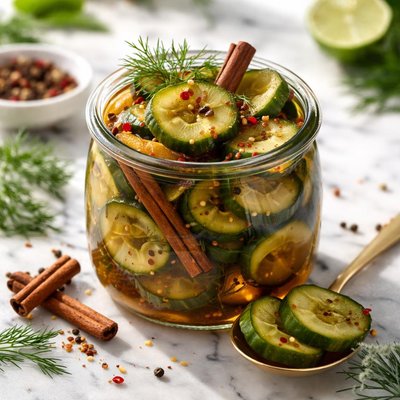Image of Omg Delicious Cinnamon Pickled Cucumber Rings Cukes