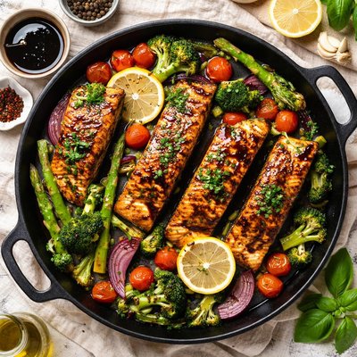 Image of One Pan Balsamic Salmon