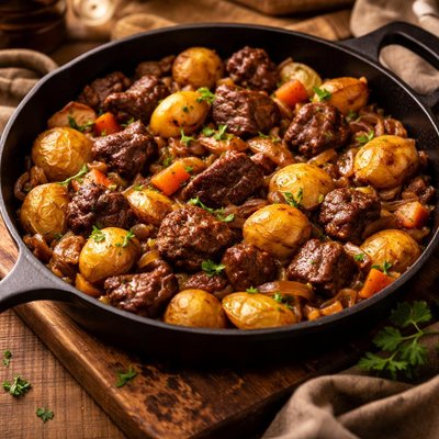 Image of One Pan Meat and Potatoes Meal